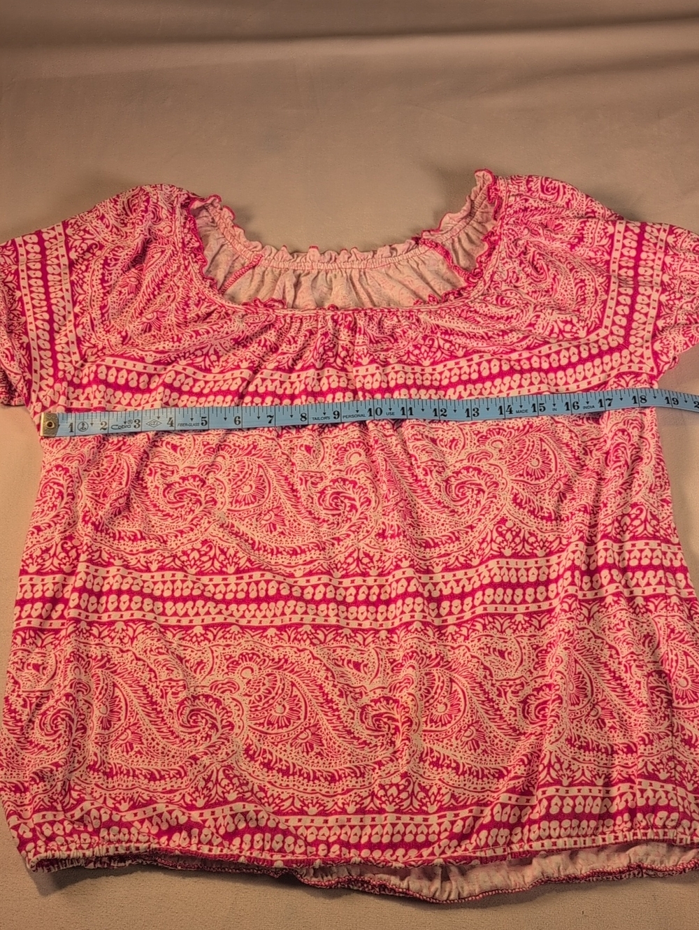 Lane Bryant Fun & Flirty Pink and White Print Top Size 14/16 - Picture 5 of 7